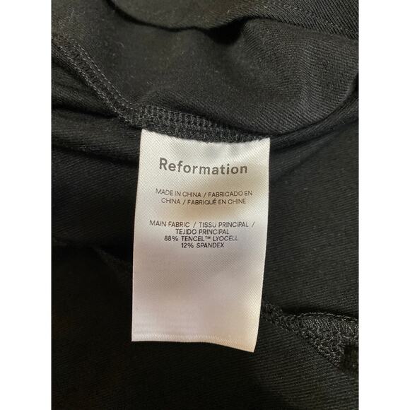 Reformation Quinley Black Sleeveless High Neck Asymmetric Ruffle Tank Dress L - Picture 5 of 5